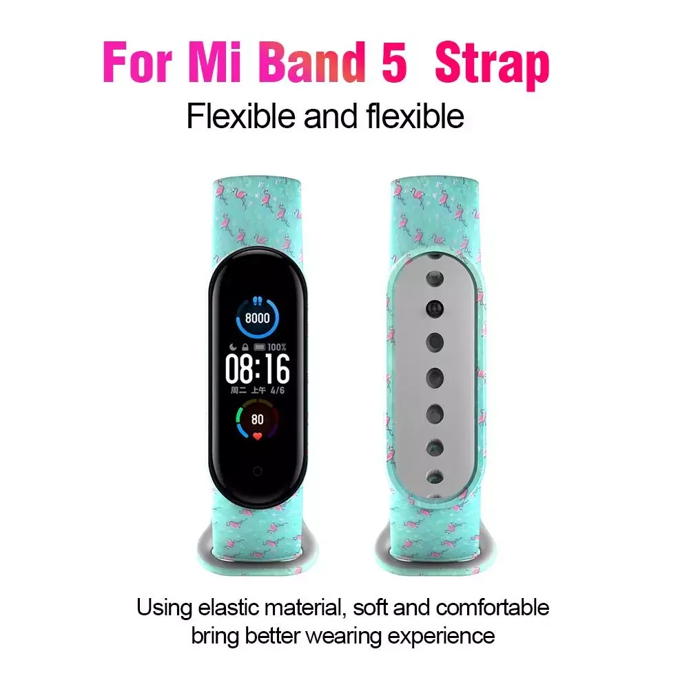 

Best priceStrap for Amazfit band 5 Bracelet Silicone TPU Soft Wristband Colorful Soft Silicone Strap For Mi Band 6 5 4 3
