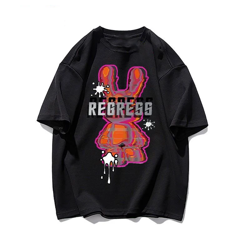 

T Shirts Men Women Fashion Rabbit Print High Quality Gift Harajuku Niche Design Thick Breathable Classic Summer Cotton Tops Tees