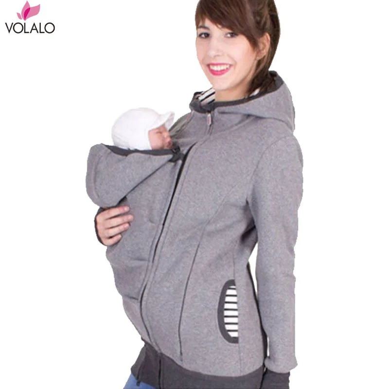 

VOLALO Parenting Child Winter Pregnant Women 'S Sweatshirts Baby Carrier Wearing Hoodies Maternity Mother Kangaroo Clothes