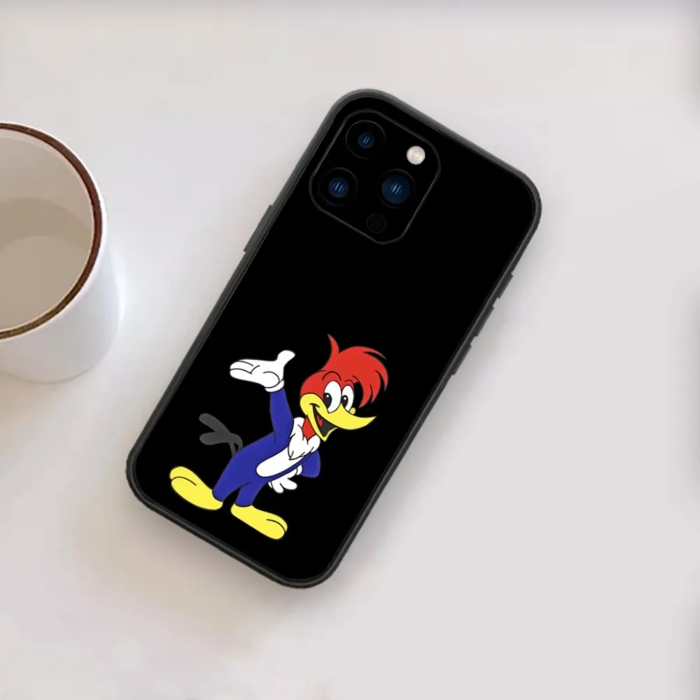 Чехол Т-The W-Вуди W-Woodpecker для телефона iPhone 13 14 15 11 12 X XS Mini Pro Max черный чехол