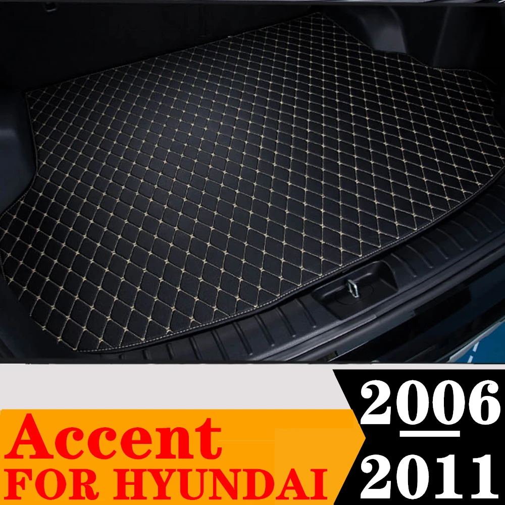 

Коврик для багажника Sinjayer для любой погоды, автомобильный багажник, коврик для багажника, ковер, плоский боковой задний коврик для груза, чехол для HYUNDAI Accent 2006-11