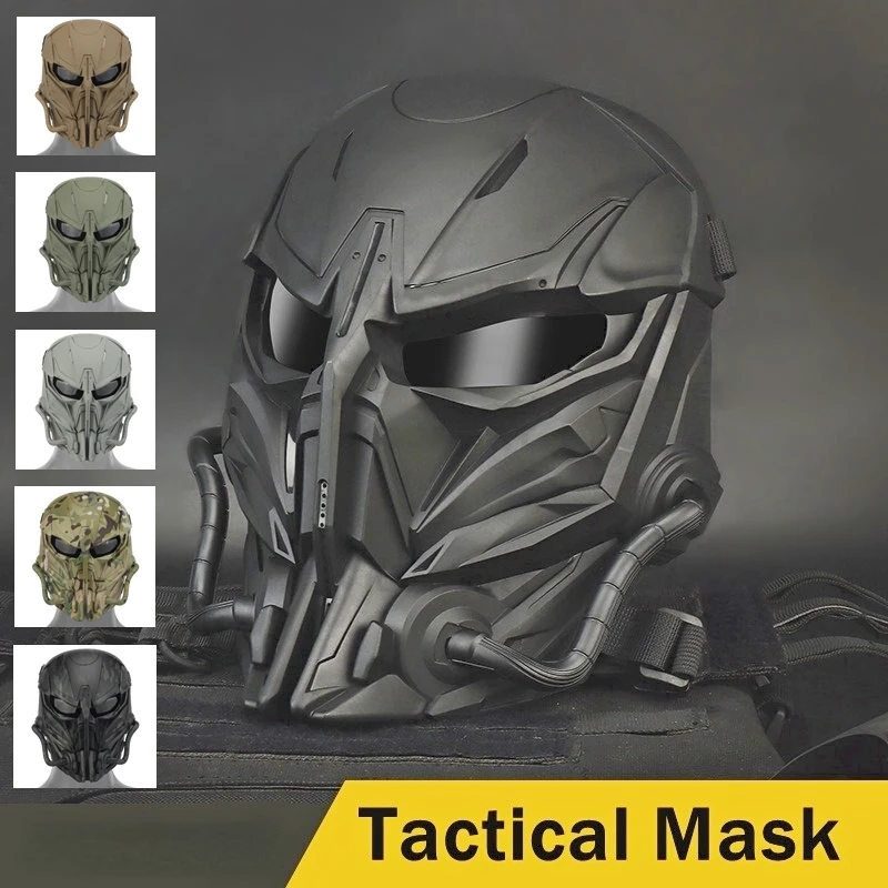 

Airsoft Paintball Hunting Mask Tactical Mask Motorcycle Helmet Goggle Military War Game Protective Full Face Combat Face Shield