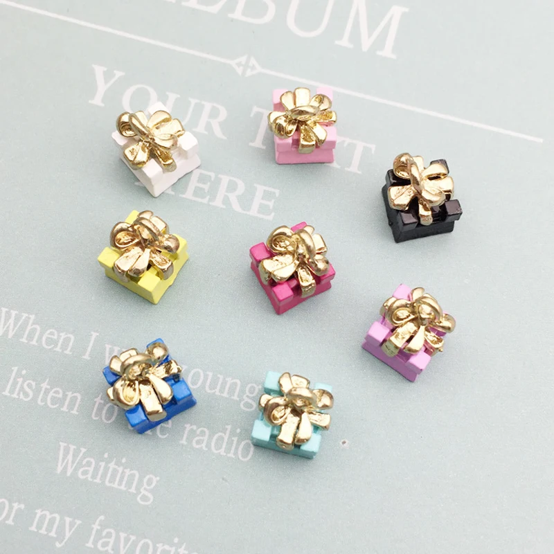 

10 шт./лот красочная Подарочная коробка эмалевые Подвески Браслеты из сплава Рождественский подарок Подвеска для самодельных сережек ювели...