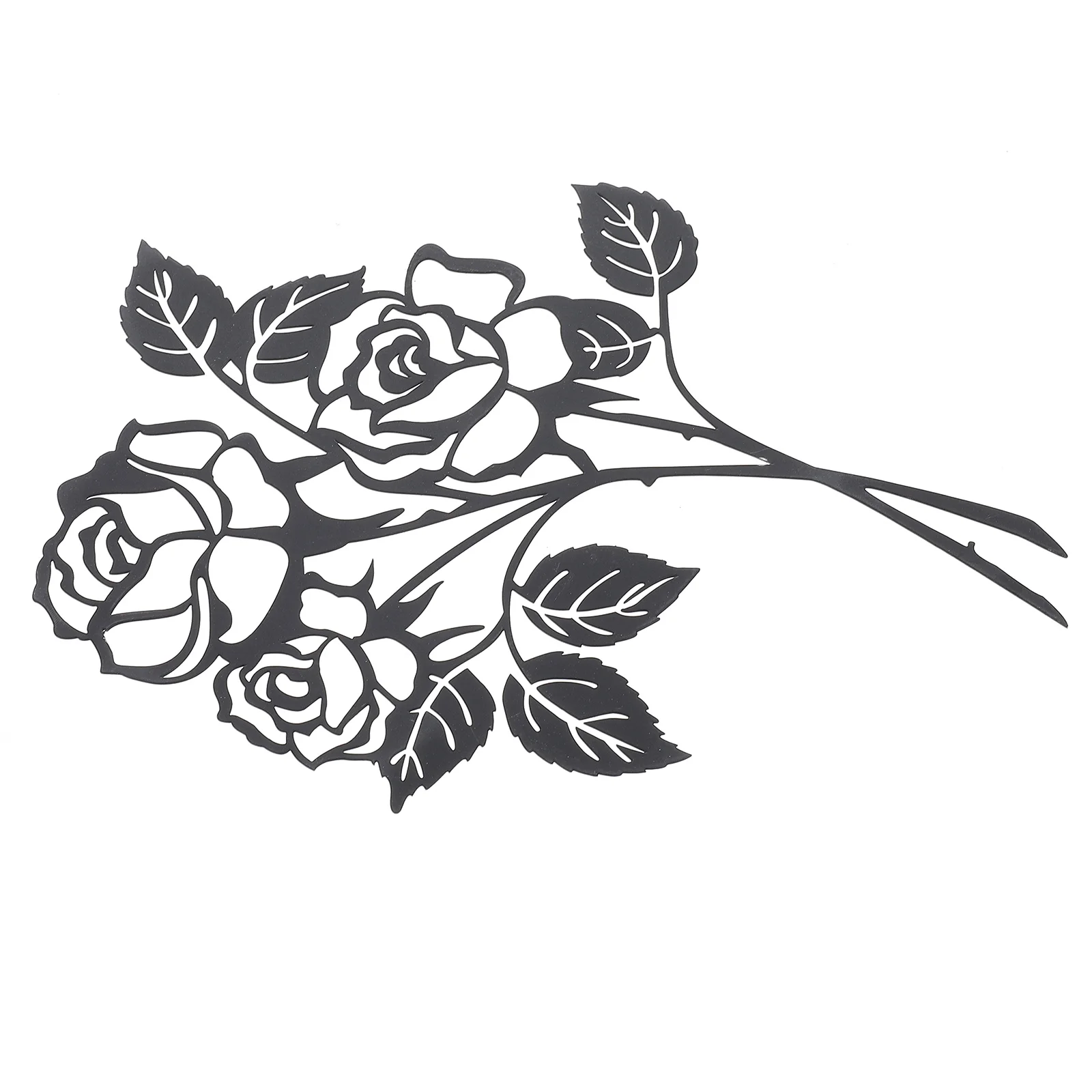 

Wallflower Rose Decor Metal Iron Sculpture Hanging Garden Black 3D Decors Decoration Fence Shaped Figurine Hangings Vintage