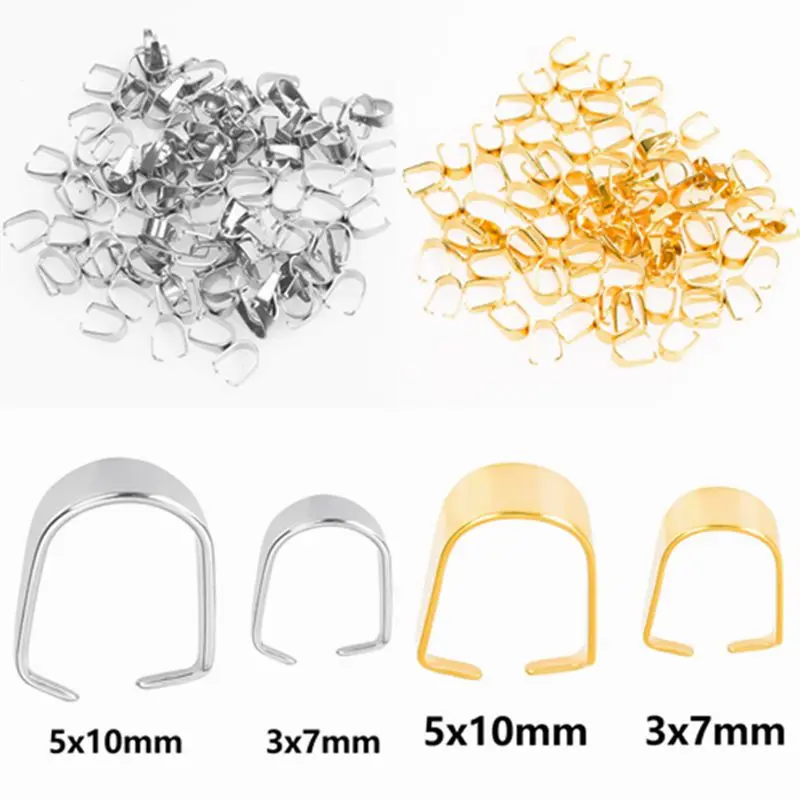 20pcs/Lot 7x3mm 10x5mm Clip Clasp Melon Seeds Buckle Pendant Connector Stainless Steel DIY Jewelry Making Findings Component