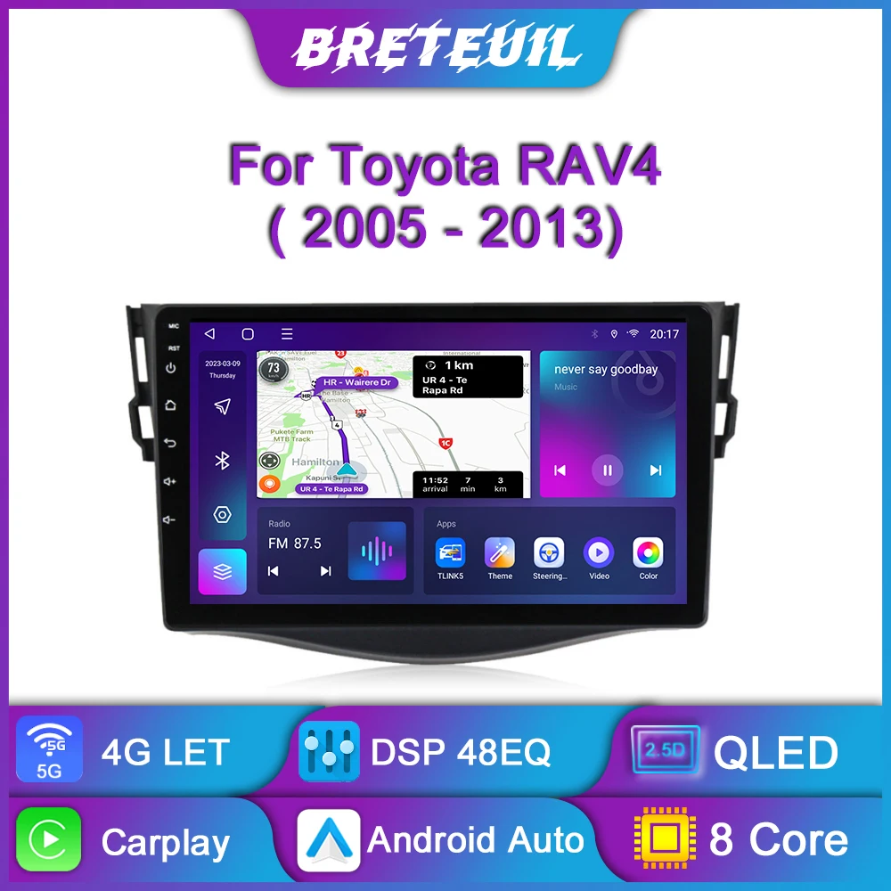 

Автомобильный радиоприемник на Android для Toyota RAV4 Rav 4 2005 2006 2007 2008 2009 2010 2011 2012 2013 Carplay GPS-навигация QLED сенсорный экран авто стерео Мультимедийный плеер WIFI