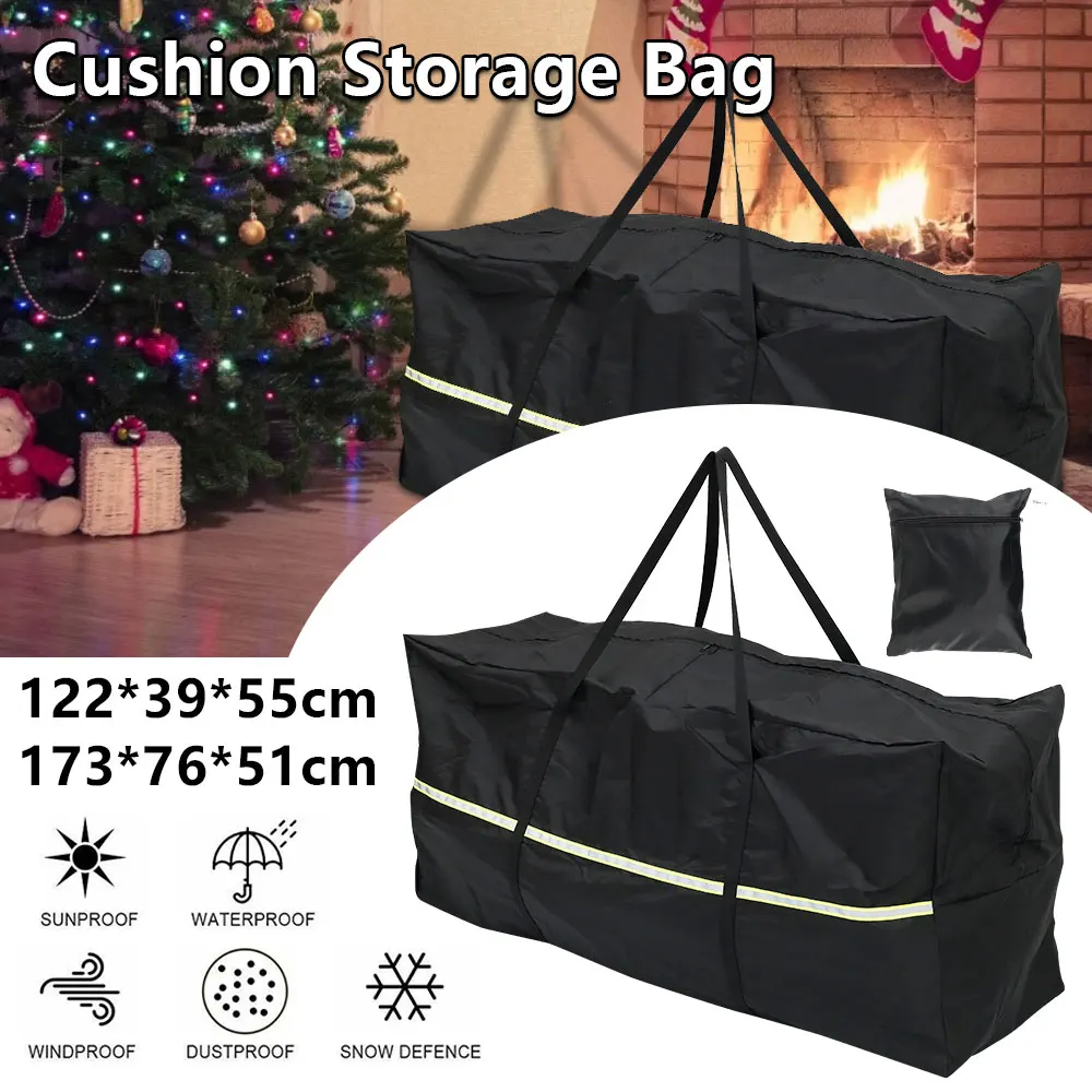 

Garden Furniture Cushion Storage Bag Waterproof Anti-UV Heavy Duty Rip Proof 210D Oxford Fabric Christmas Tree Storage Bag