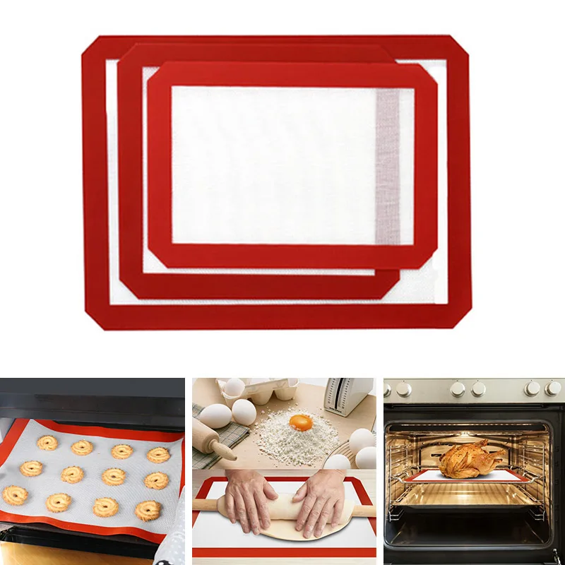 

Reusable Silicone Baking Mats Non-Stick BBQ Grill Mat Pad Baking Sheet Oven Mat Picnic Cooking Cookie Tray Barbecue Oven Tools