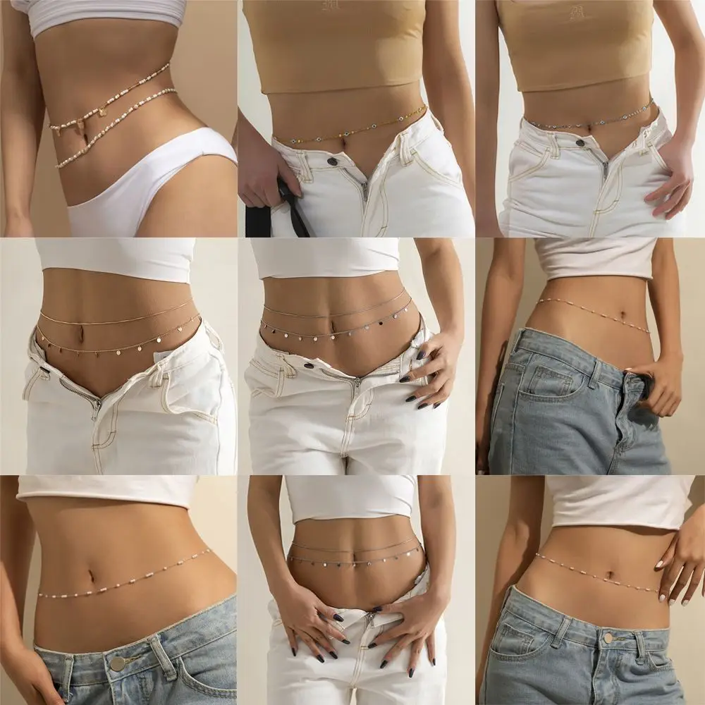 

Women Beach Crossover Bikini Wear Body Jewelry Bohemian Style Belly Waist Chain Body Chain