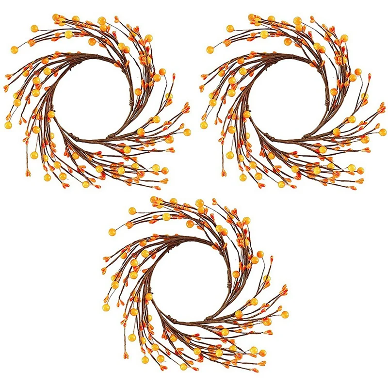 

3 шт. рождественские кольца для свечей, искусственные кольца для свечей в виде Красной ягоды, венки, Рождественский мини-венок для колонн, Ро...