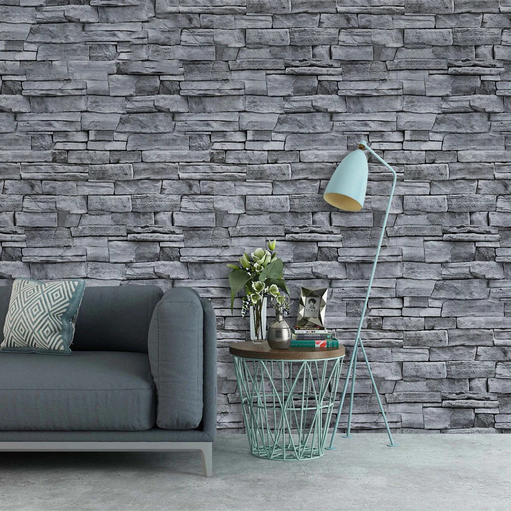 

Vinyl PVC Brick Stone Self Adhesive Wallpapers Living Room Kitchen Bathroom Waterproof Wall Stickers Home Decor Papel De Parede