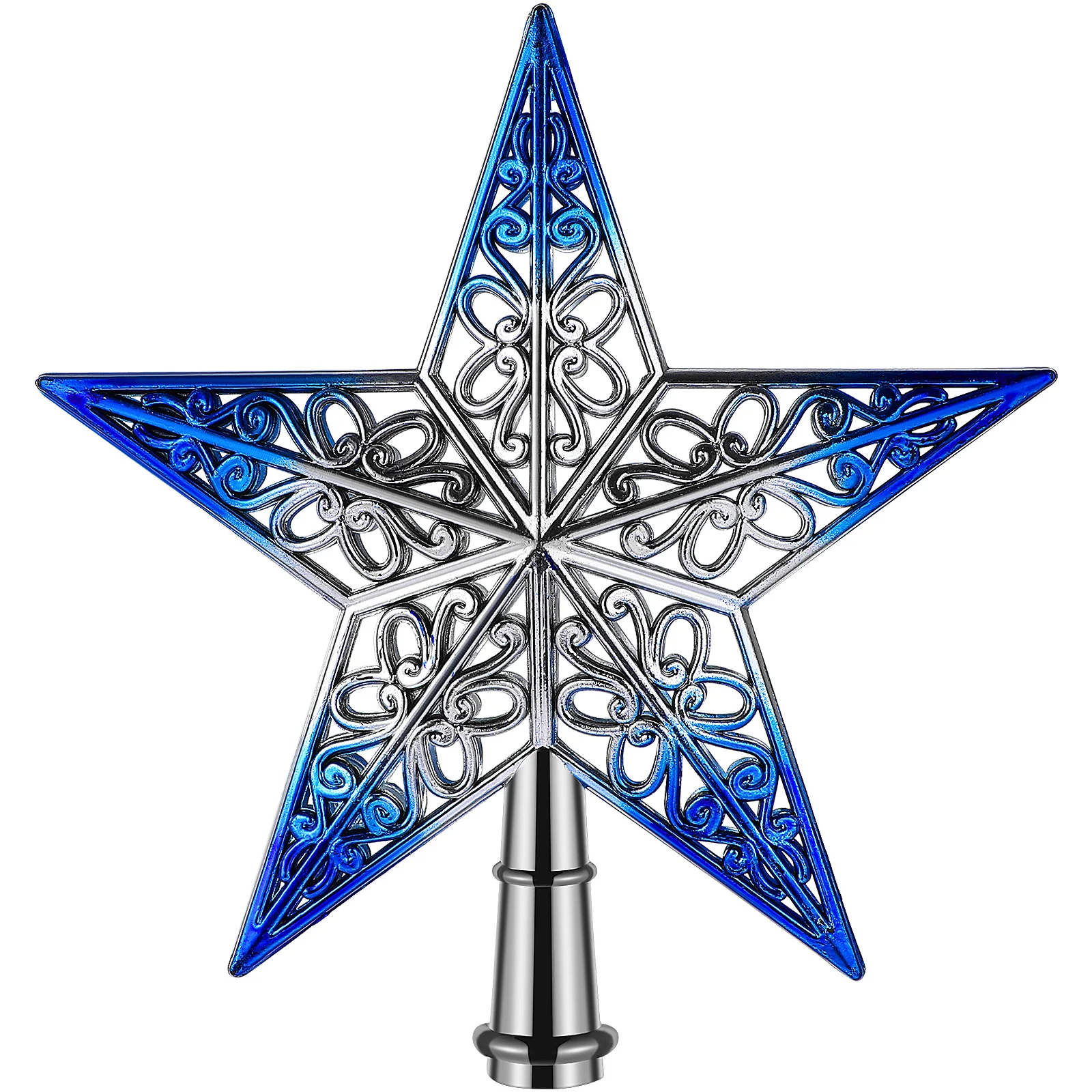

1pc Christmas Tree Star Topper Party Decoration Plastic Star Tree Topper Xmas Tree Hollow Out Topper Star