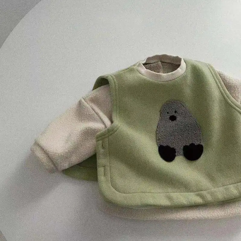 

Детский бархатный жилет, утепленный теплый жилет для младенцев, милый жилет с животными для мальчиков и девочек, теплый жилет, детские топы ...