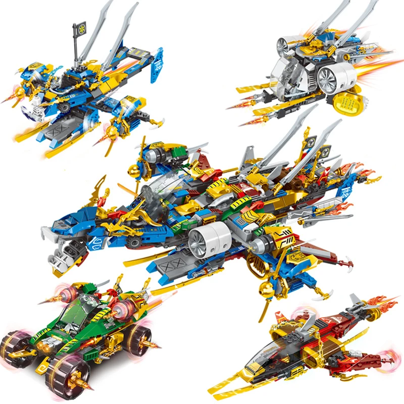 

956 шт., 4 в 1, Детский конструктор «ниндзя»