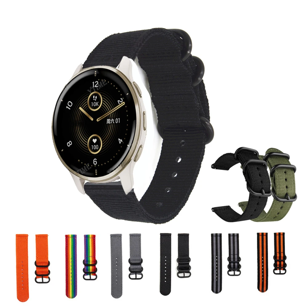 

Ремешок 20 мм 22 мм для наручных часов Garmin CAME 2 Plus/SQ, нейлоновый браслет для наручных часов Garmin Vivoactive 4 3/Forerunner 645 245 158 55