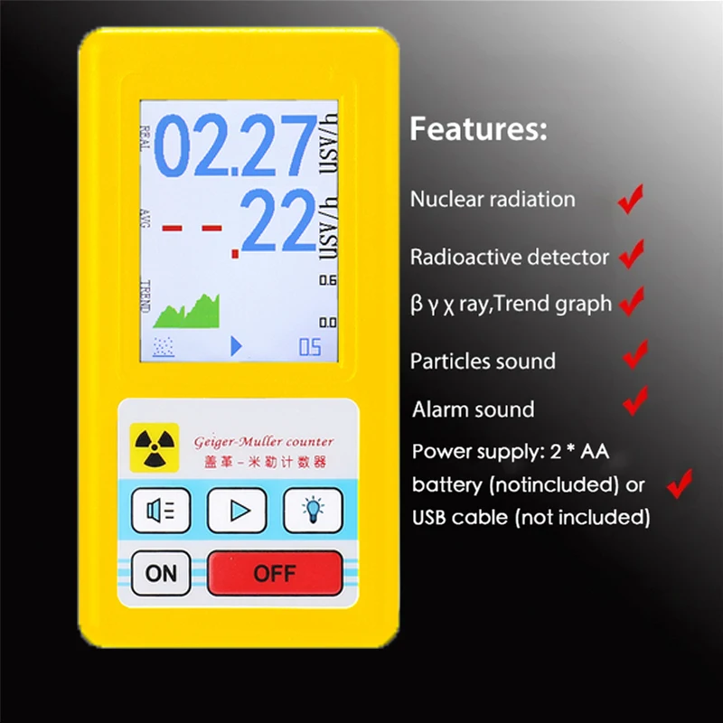 

BR-6 Geiger Counter Nuclear Radiation Detector Personal Dosimeter X-ray Beta Gamma Detector LCD Radioactive Tester Marble Tools