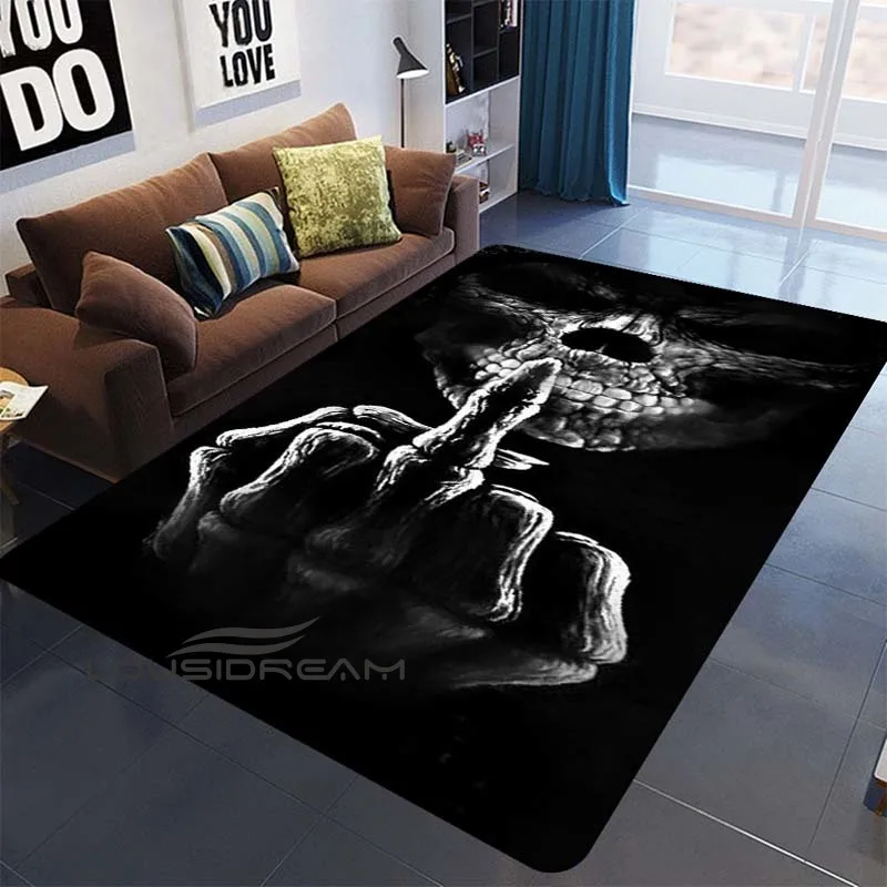 

Fkeyou Black Middle Finger Fashion Print Pattern 3D Living Room Home Decor Carpet Bedroom Mat Bathroom Floor Mat Bar Balcony Rug