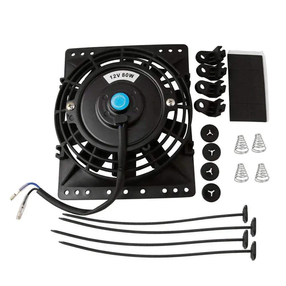 

6 Inch Ultra-thin Car Cooling Fan Kit 12v 80w High-power Radiator Replacement Electric Fan Modified Parts