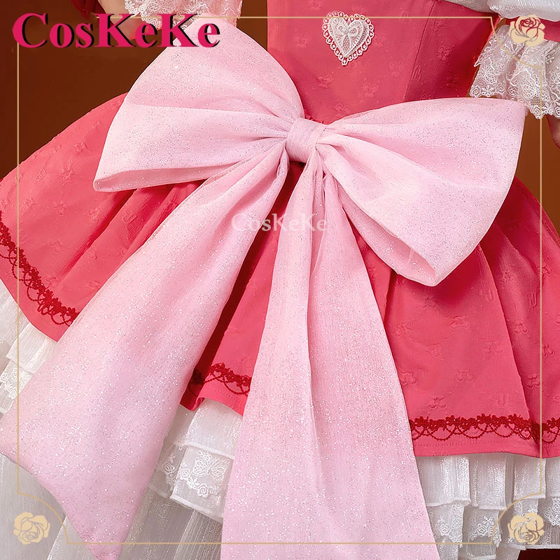 CosKeKe Kaname Madoka Косплей Аниме Puella Magi Magica Костюм Palgantong Розовое торжественное платье