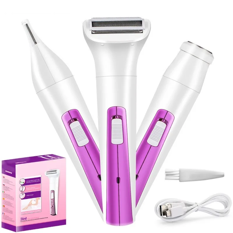 

3 in 1 electric shaver washing eyebrow trimmer USB epilator ladies shaver whole body shaver wholesale razors for shaving women