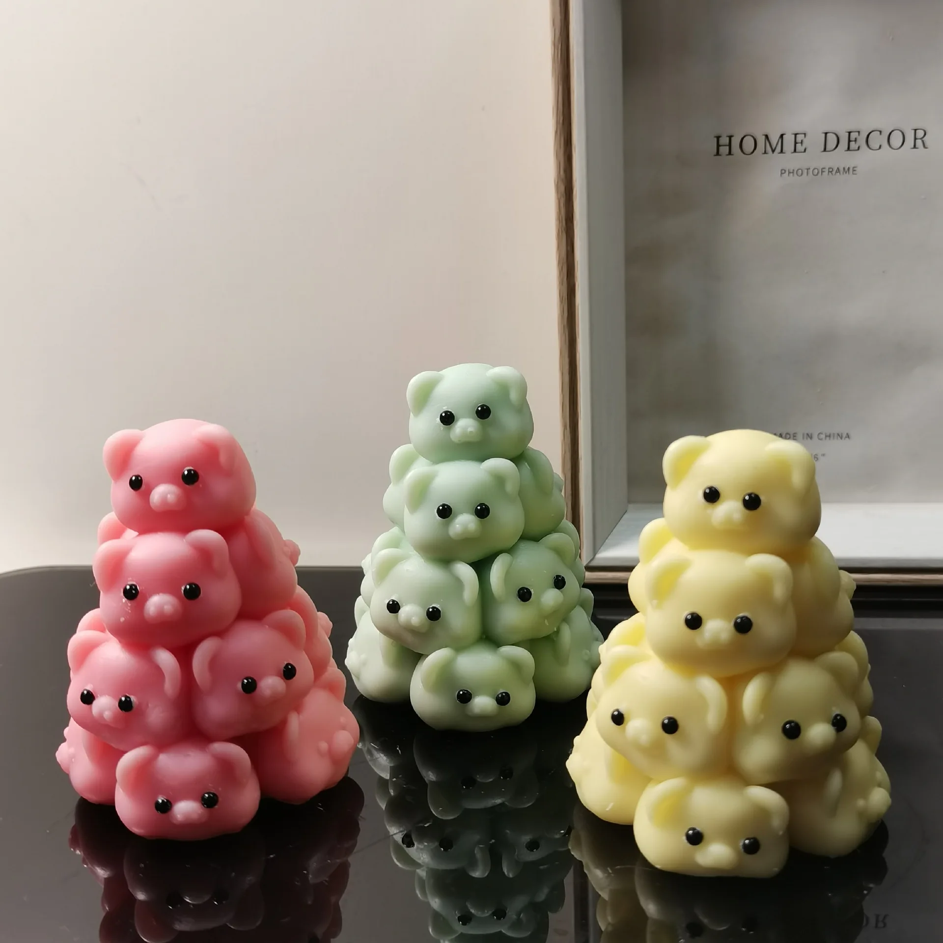 

Cute Stacking Piggy Candle Silicone Mold DIY Aromatherapy Plaster Fondant Resin Soap 3D Crafts Home Handmade Candle Making Gifts