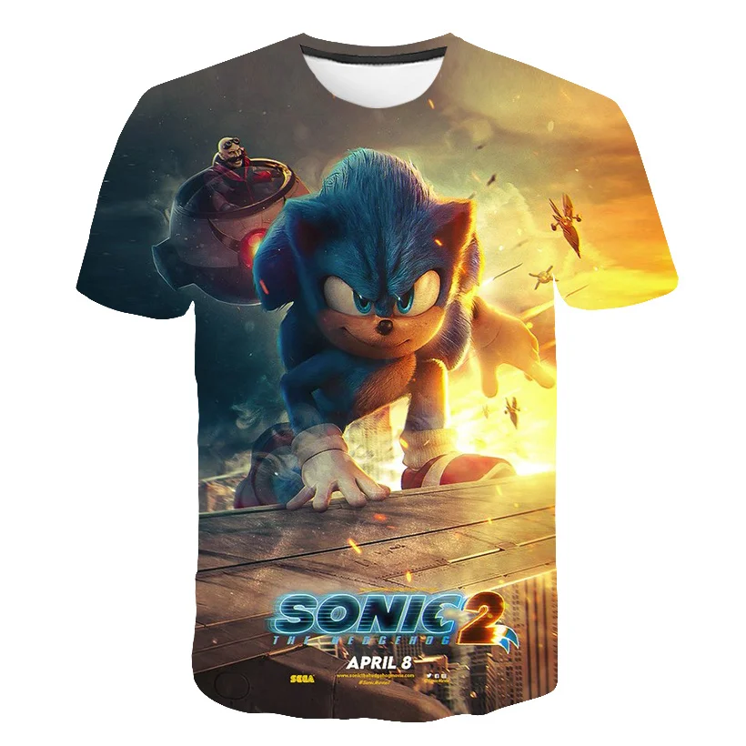 

Sonic2 Children Summer Short Sleeve T Shirts 3D Sonic T Shirts T Shirts Boys T Shirts Super Sonic Tops For 4-14Years Kids Tshirt