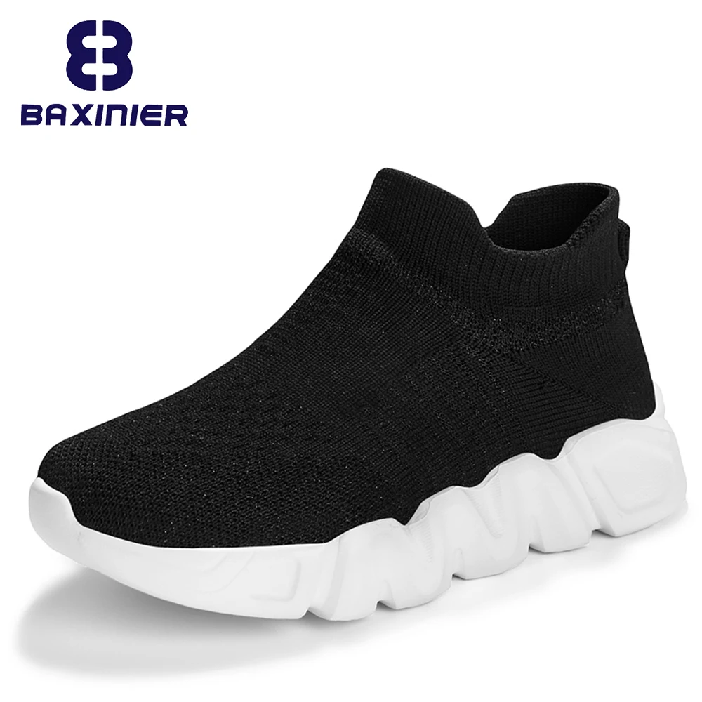 BAXINIER Boys Girls Soft Sneakers Lightweight Kids Athletic Slip-on Footwear Breathable Casual Tennis Running Walking Shoes