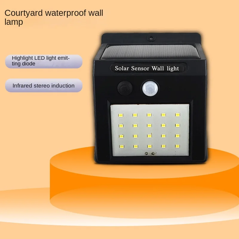 

Настенный уличный светильник на солнечной батарее, индукционный светильник для сада, двора, человеческого тела, односторонний светодиодны...