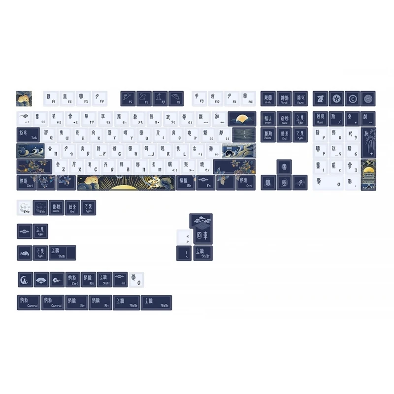 

Колпачки для клавиш PBT с 136 клавишами, Классический колпачок для клавиатуры с изображением вишни для механической клавиатуры с особой текст...