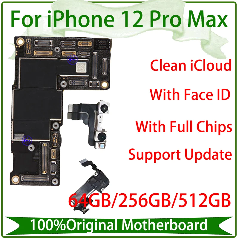 Оригинальная материнская плата для iPhone 12 Pro Max с идентификацией по лицу iPhone12