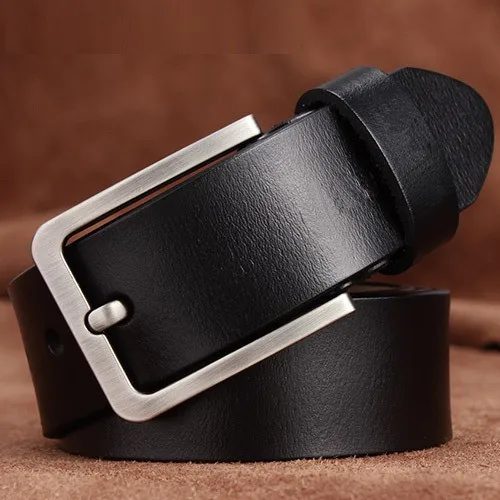 100% Genuine Leather Men's Belts for Men Jeans Belt Brand Design High Quality Cow Skin 3.8CM Wide Cowhide Belt Man 5
