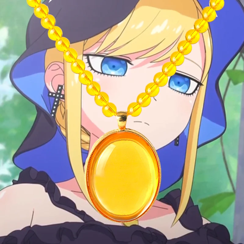 

Anime Grim Reaper Young Master and Black Maid Cosplay Alice Necklace Yellow Gem Pendants Summer Necklace Jewelry Halloween Gift