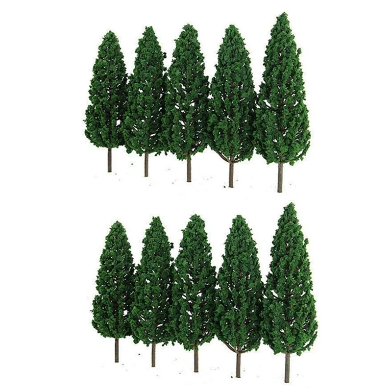 

Hot Sale 10Pcs Pine Trees 1:25 Model Train Railway Building Green Model Tree For O G Scale 1/25 Railroad Layout Diorama Scenery