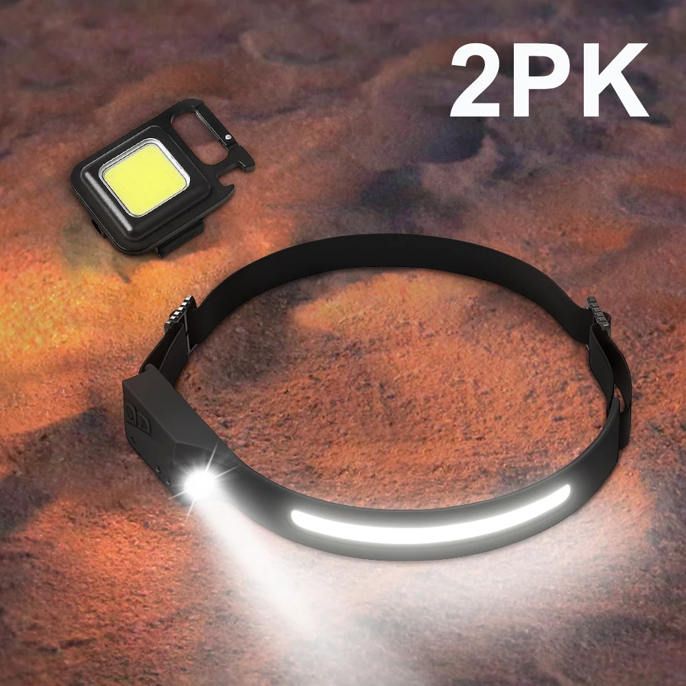 Портативный светодиодный налобный фонарь с COB матрицей зарядка через USB для