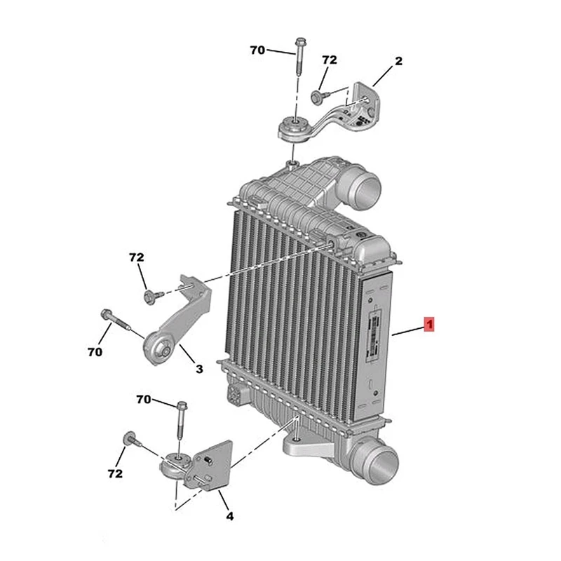 Кронштейн интеркулера в сборе 9803778980 9803779180 9803778880 Для Peugeot 308 308S 408 4008 1.2THP 1.6THP 1.8THP
