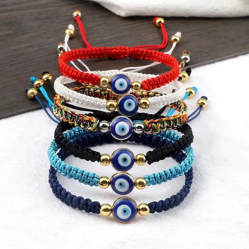 

New Evil Eye Braided Bracelet Lucky Red Black Color Thread Couple Chain Handmade Prayer Bangles Pulsera Jewelry Gift for Friend