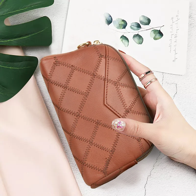 Leather Wallet for Women Retro Fashion Ladies Clutch High Quality Cowhide Women Bags