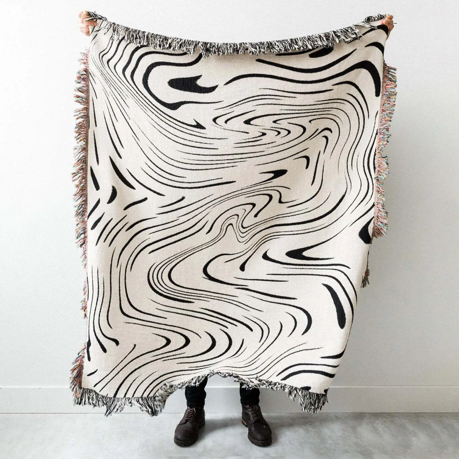 

Casual Blanket Water Ripple Skin Friendly Multi Function Carpet for Dorm Wall Wall Art