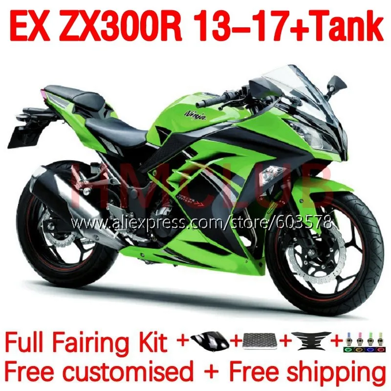 

+Tank For KAWASAKI NINJA ZX-3R ZX 300R EX300 ZX3R ZX300R 13 14 15 16 17 2013 2014 2015 2016 2017 Fairings 202No.108 green stock