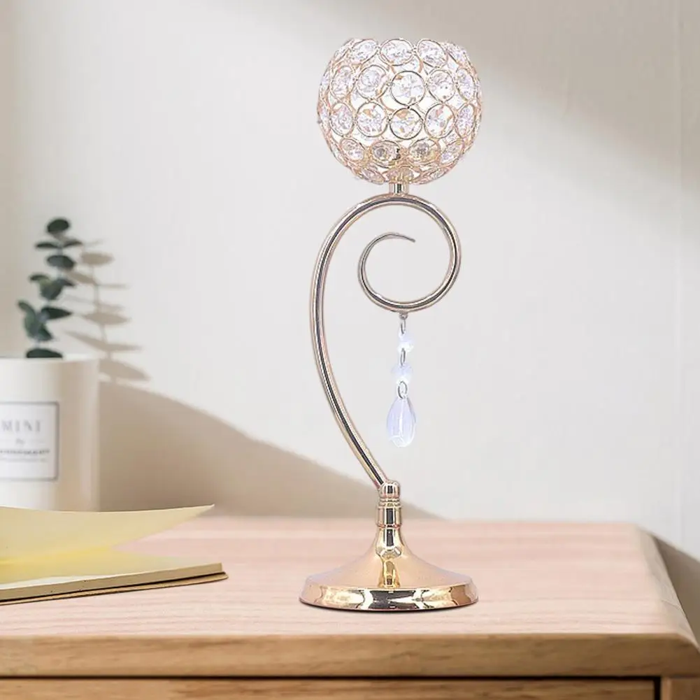 

Good Craftsmanship Electroplating Wedding Candle Stick Holder Centerpieces Ornament for Hotel