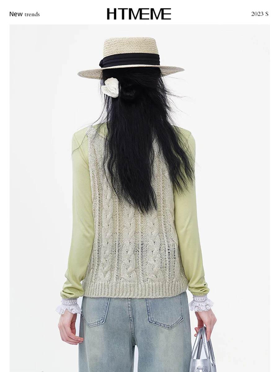 Витрина Hanada Htmeme ранняя Весенняя Фея ~ японская мода вязаный Перекрывающийся