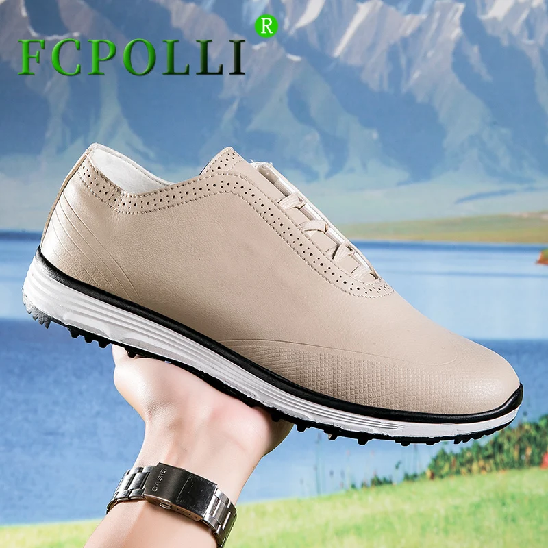 

Кроссовки для гольфа унисекс, Нескользящие, на шнуровке