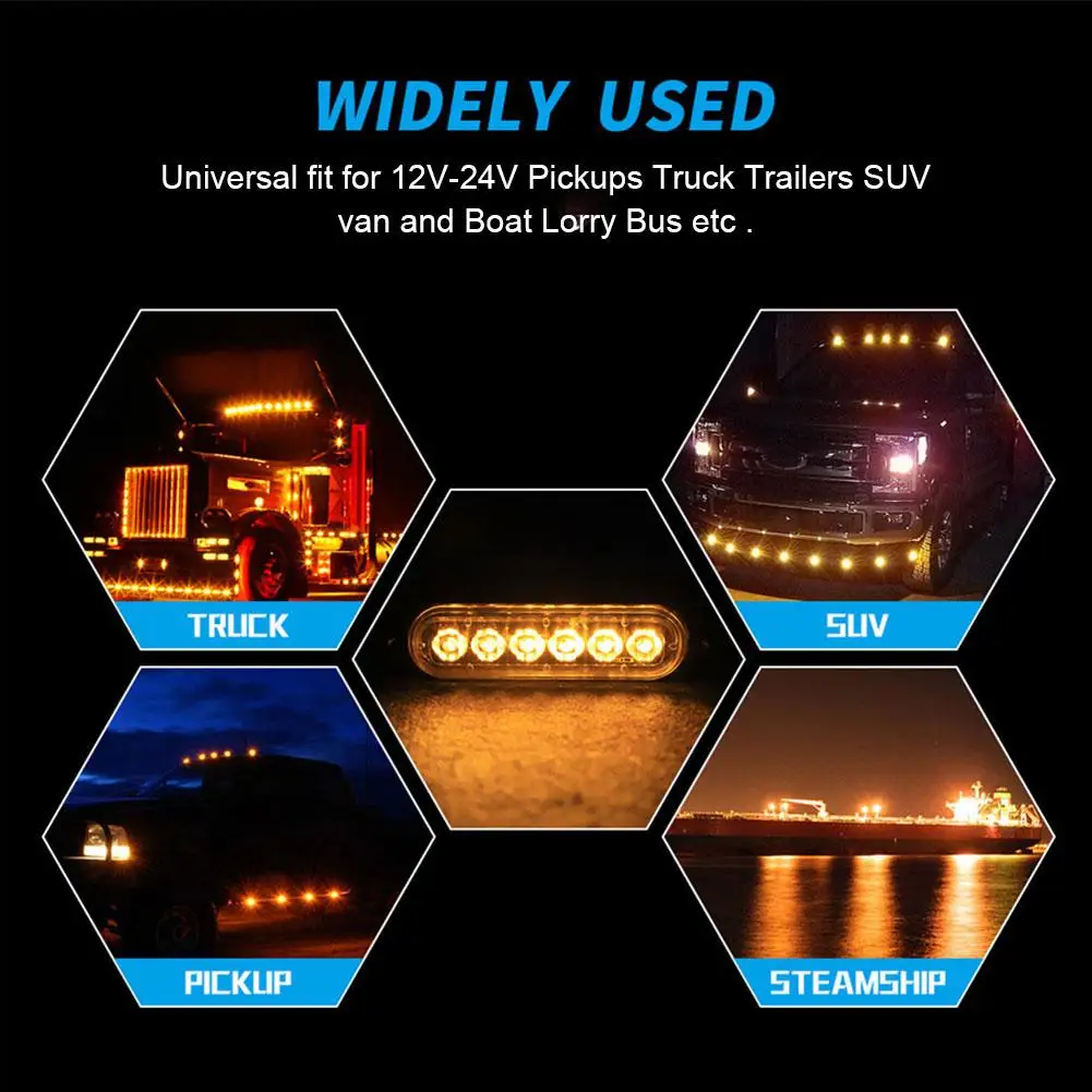 

6LED автомобильный стробоскоп, фотовспышка для грузовика, 12 В/24 В, экстренный мотоцикл, автомобиль, стробоскоп, стробоскоп, светодиоды, фотовспышка, фотография X0N0