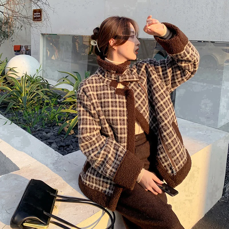 Thickened warm imitation lamb wool short coat thickened cotton coat in winter