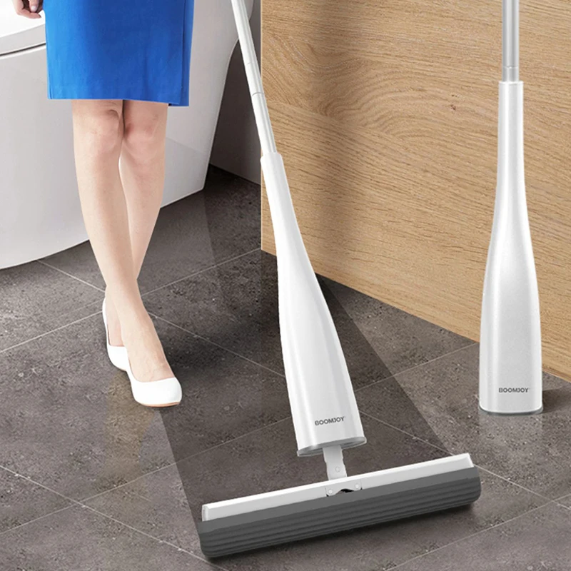 

Flat Floor Mop180 Degree Self-Wringing Mop Squeeze Mop with PVA Sponge Mop Heads Floor Washing Mop for Household Cleaning Tools