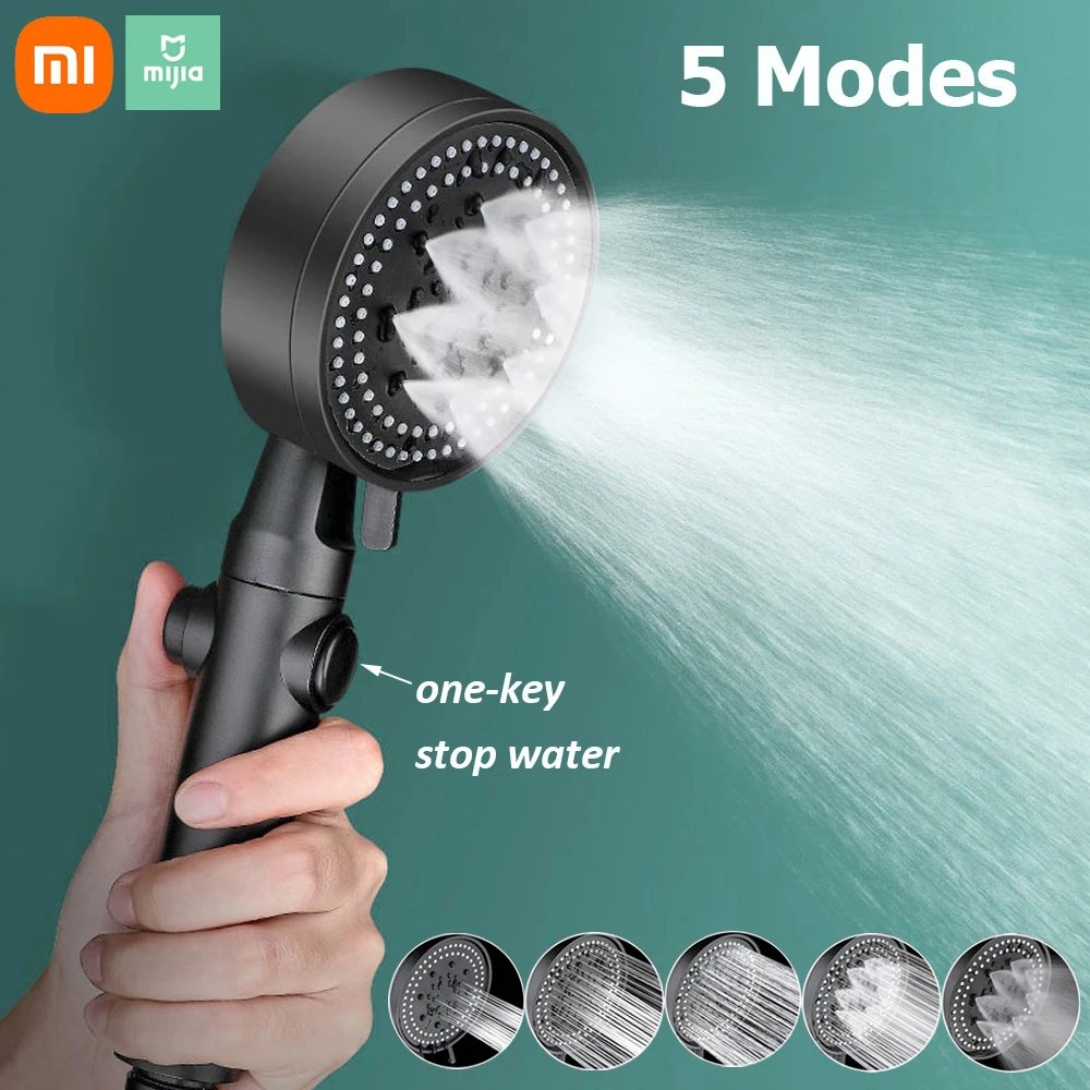 

Лейка для душа XIAOMI MIJIA, насадка для душа, 5 режимов, регулируемая, высокое давление, ручной распылитель, аксессуары для ванной комнаты