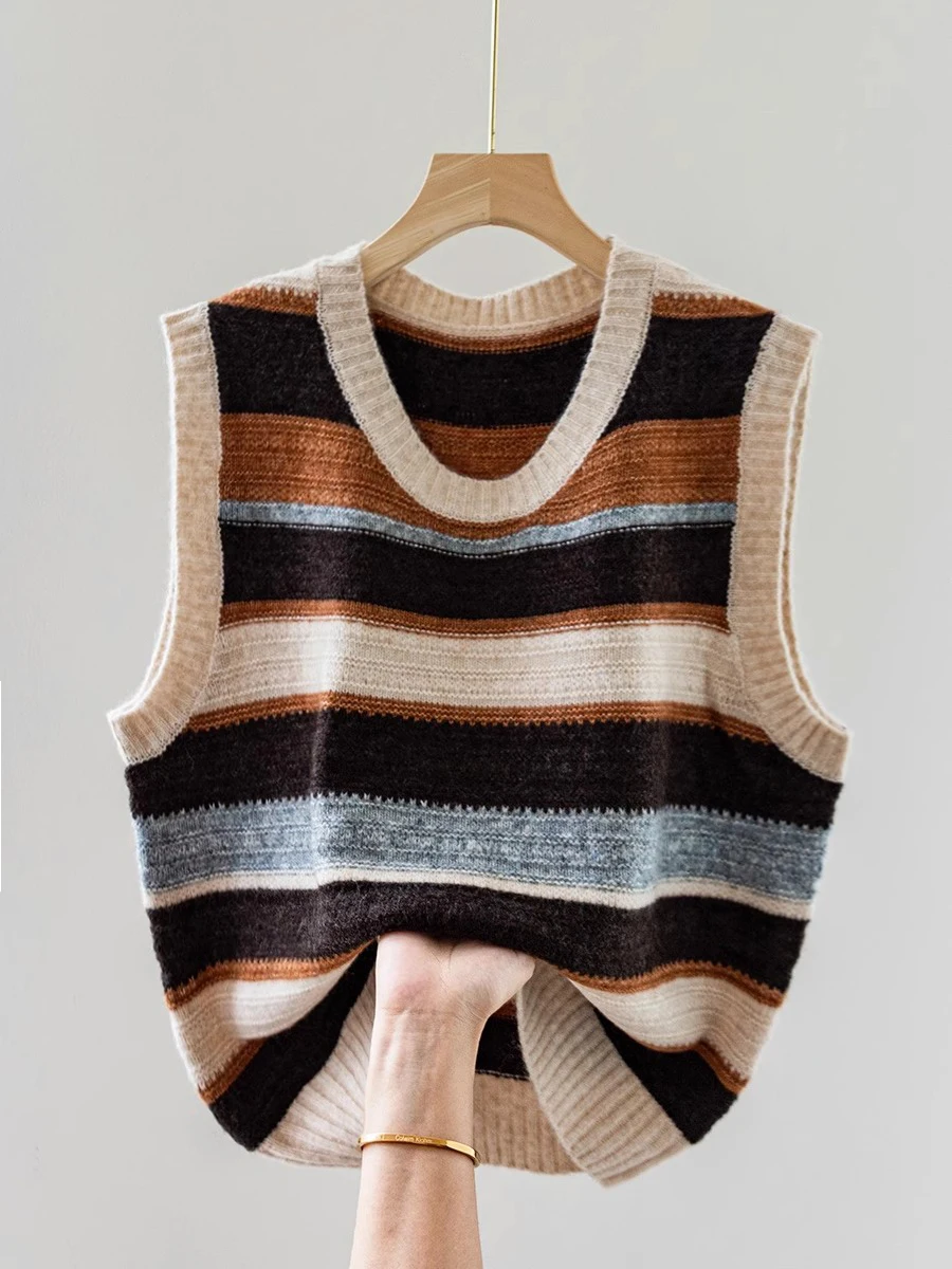 Женский жилет 2024 новый вязаный женский комплектный уличный свободный флисовый