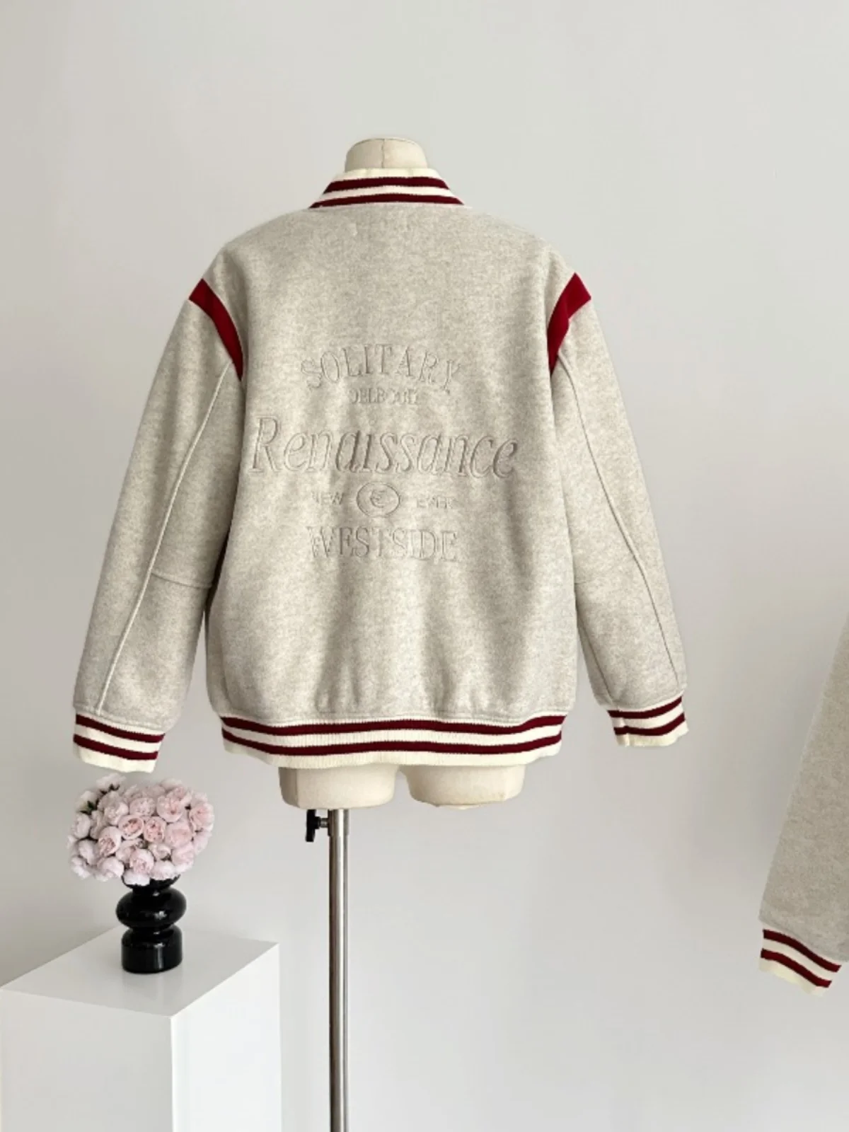 Изящная шерстяная бейсбольная форма женский осенне-зимний пуховик новинка 2024