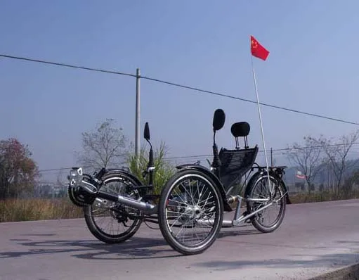 Серебристо-белое трехколесное амортизирующее спальное место