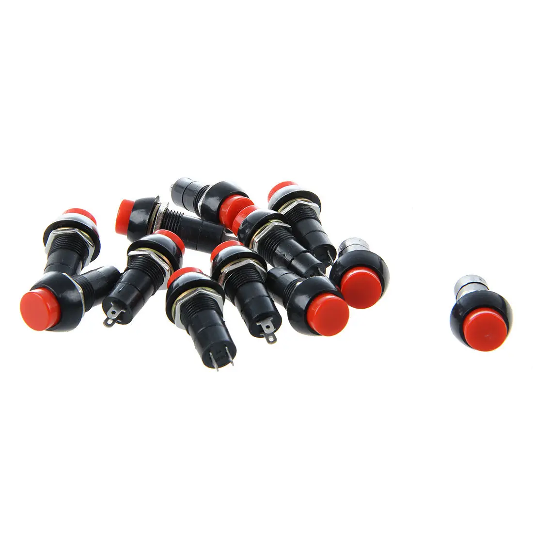 

1PC PBS-11A PBS-11B 12mm self-locking Self-Recovery Plastic Push Button Switch momentary 3A 250V AC 2 PIN 6 Color PBS 11B Reset